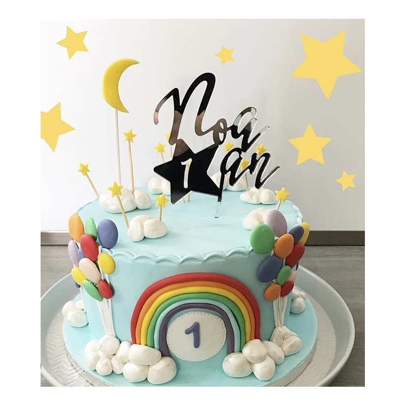 Party to Be Cake Topper Personnalisé avec Nom Prénom Date Décoration de  Gâteau pour Anniversaire Mariage Baptême