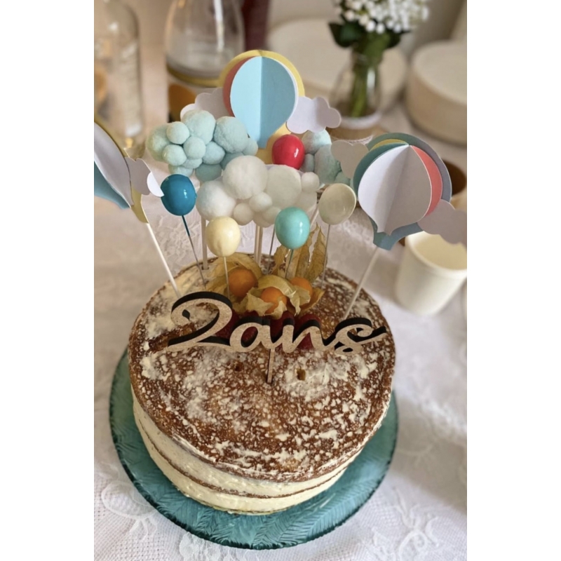Cake topper pour gâteau en plexiglas - Joyeux anniversaire