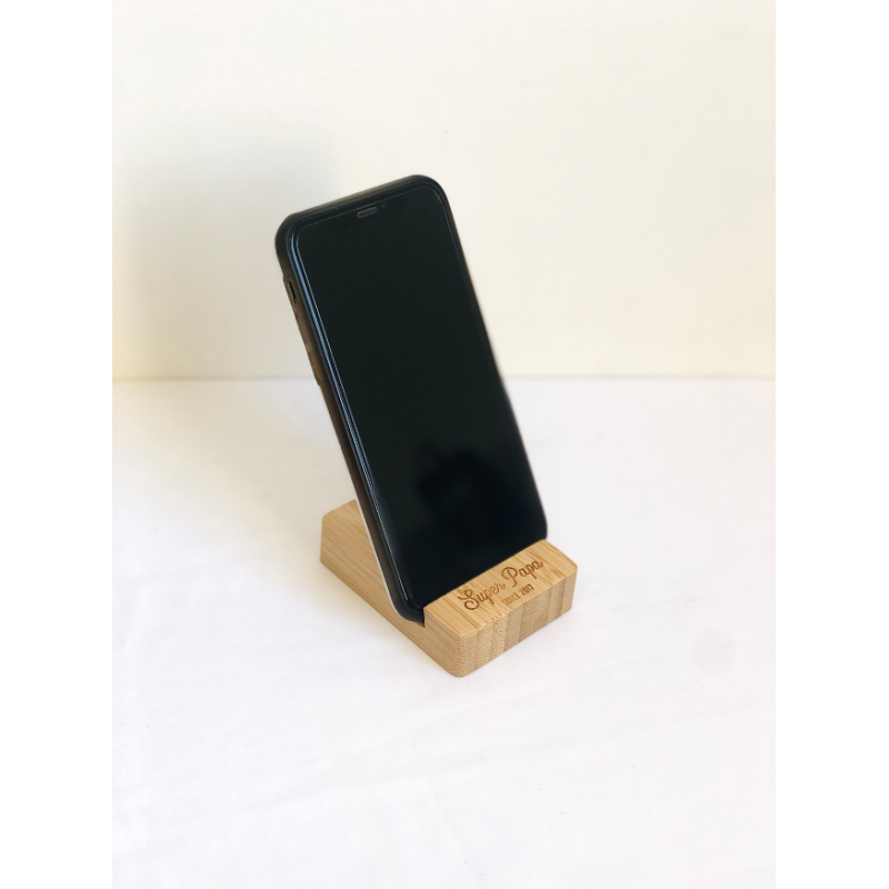 Support de téléphone personnalisé, support de téléphone en bois