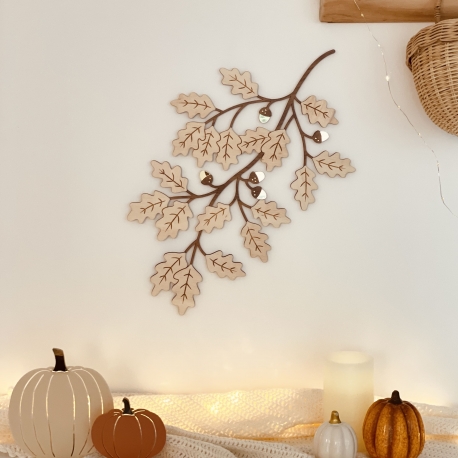 Décoration maison automne : Branche de chêne en bois - Print Your Love